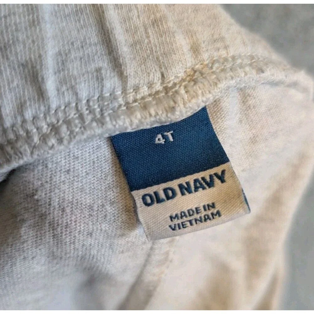 Old Navy Toddler Girl Size 4T Gray White Elastic Waist Athletic Shorts
